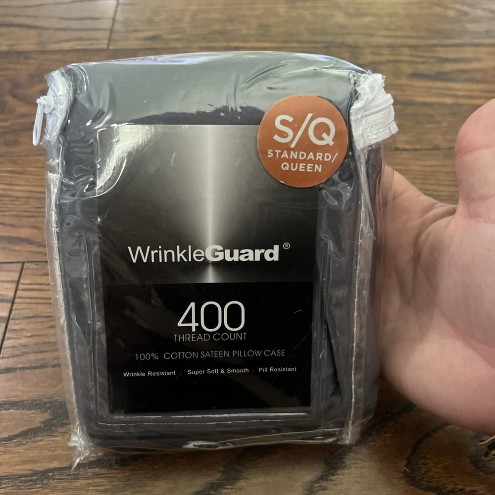 wrinkleguard 400 thread count 2 pillowcases steel blue standard queen